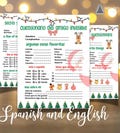 Spanish Secret Santa Questionnaire Printable, Christmas Gift Exchange Favorites Survey PDF Bilingual English and Spanish Survey