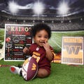 Football Half Birthday Chalkboard Sign - Print Yourself Half Birthday Sign - Baby's Half Birthday Photoshoot Decor - 6 Months Old - Football