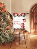 Editable Christmas Tea Party Welcome Sign Printable