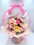 Balloon Bouquet with Silk Flowers - Custom Made Flower Balloon Arrangement for Birthday, Anniversary, Wedding, Holiday Decor, and Events